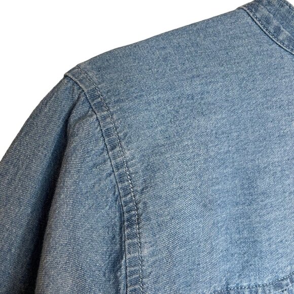 Madewell Chambray Button Front Pullover Shirt, S - Picture 7 of 9